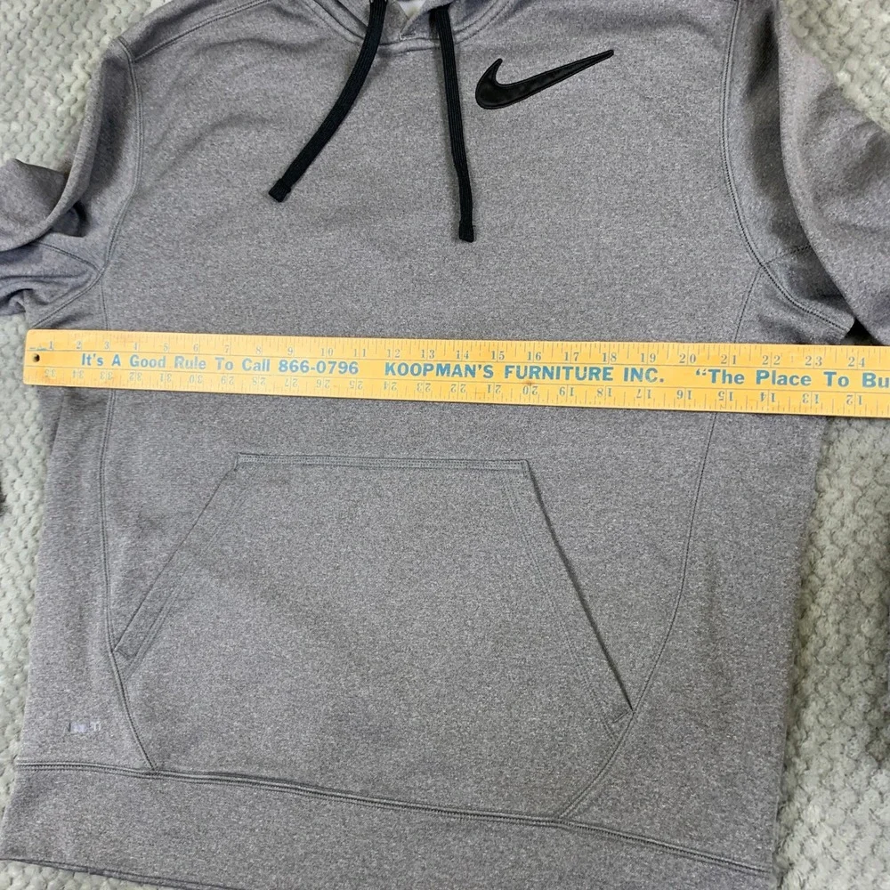 Nike FIT Mens Gray Pullover Hoodie Sweatshirt Swoosh Logo 341515-076 Size M